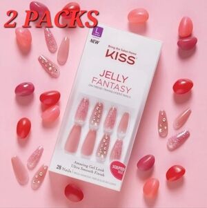 KISS Jelly Fantasy Press On Nails Kit  2 Packs NEW